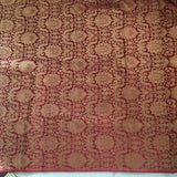 Red gold Banarasi Brocade fabric