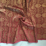 Red gold Banarasi Brocade fabric