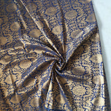Navy blue Gold Banarasi Brocade fabric