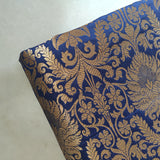 Navy blue Gold Banarasi Brocade fabric