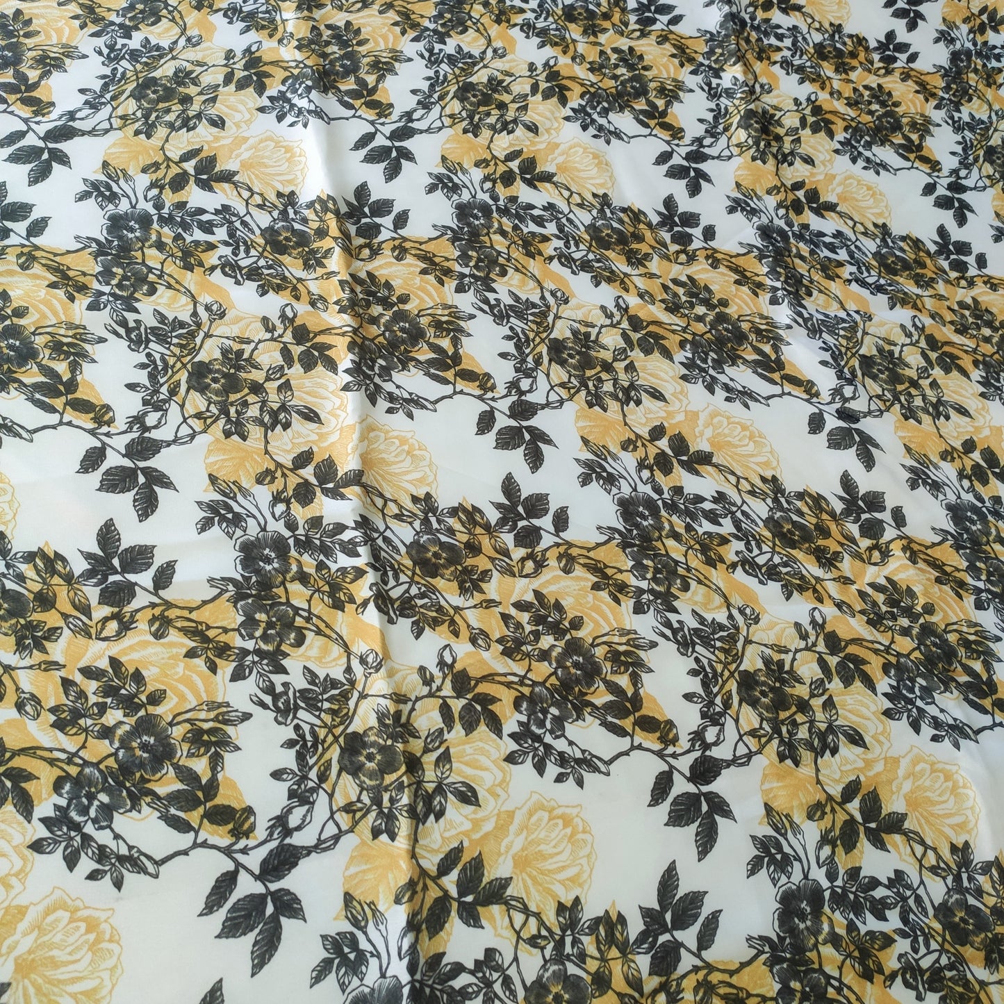 Floral Printed Satin Georgette fabric