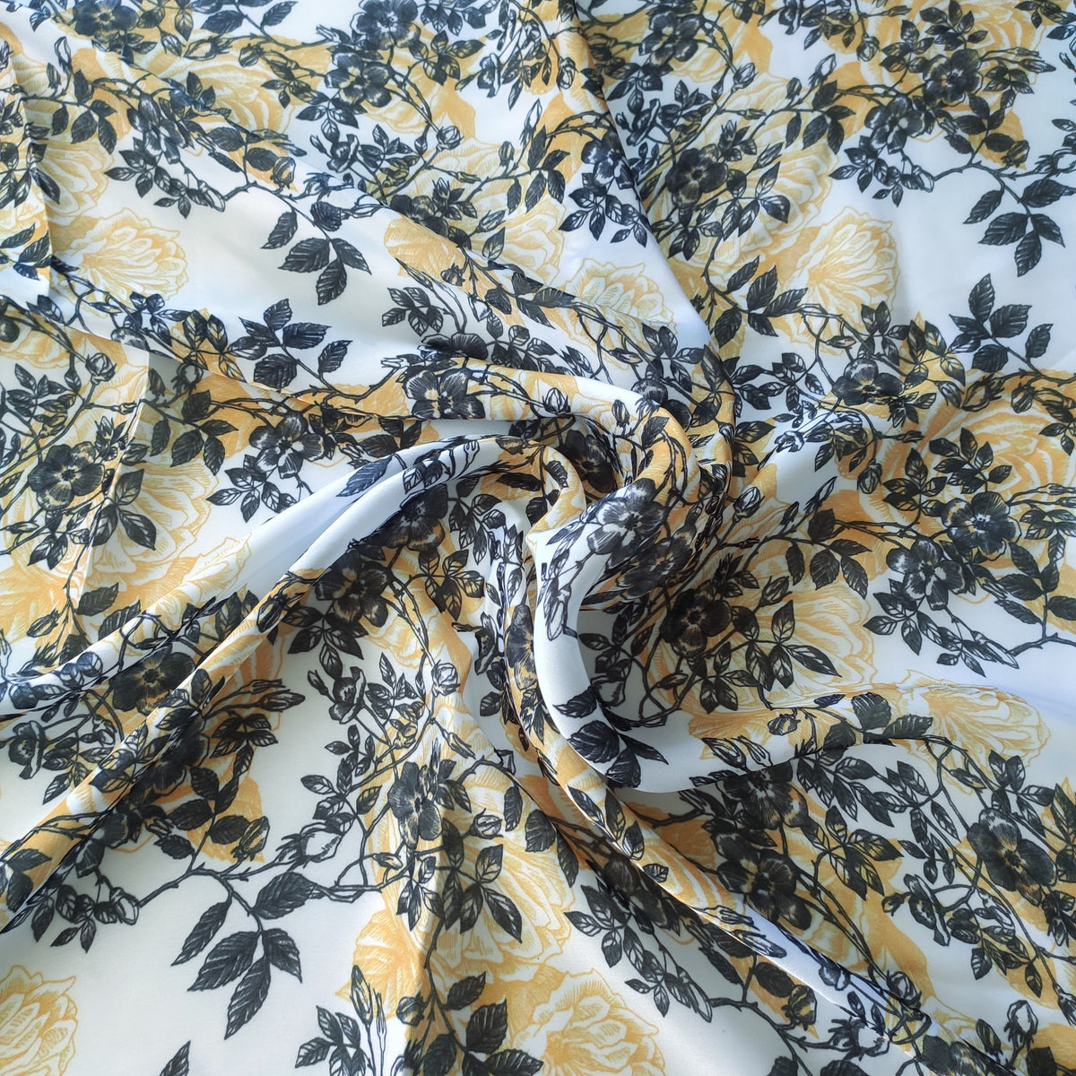 Floral Printed Satin Georgette fabric