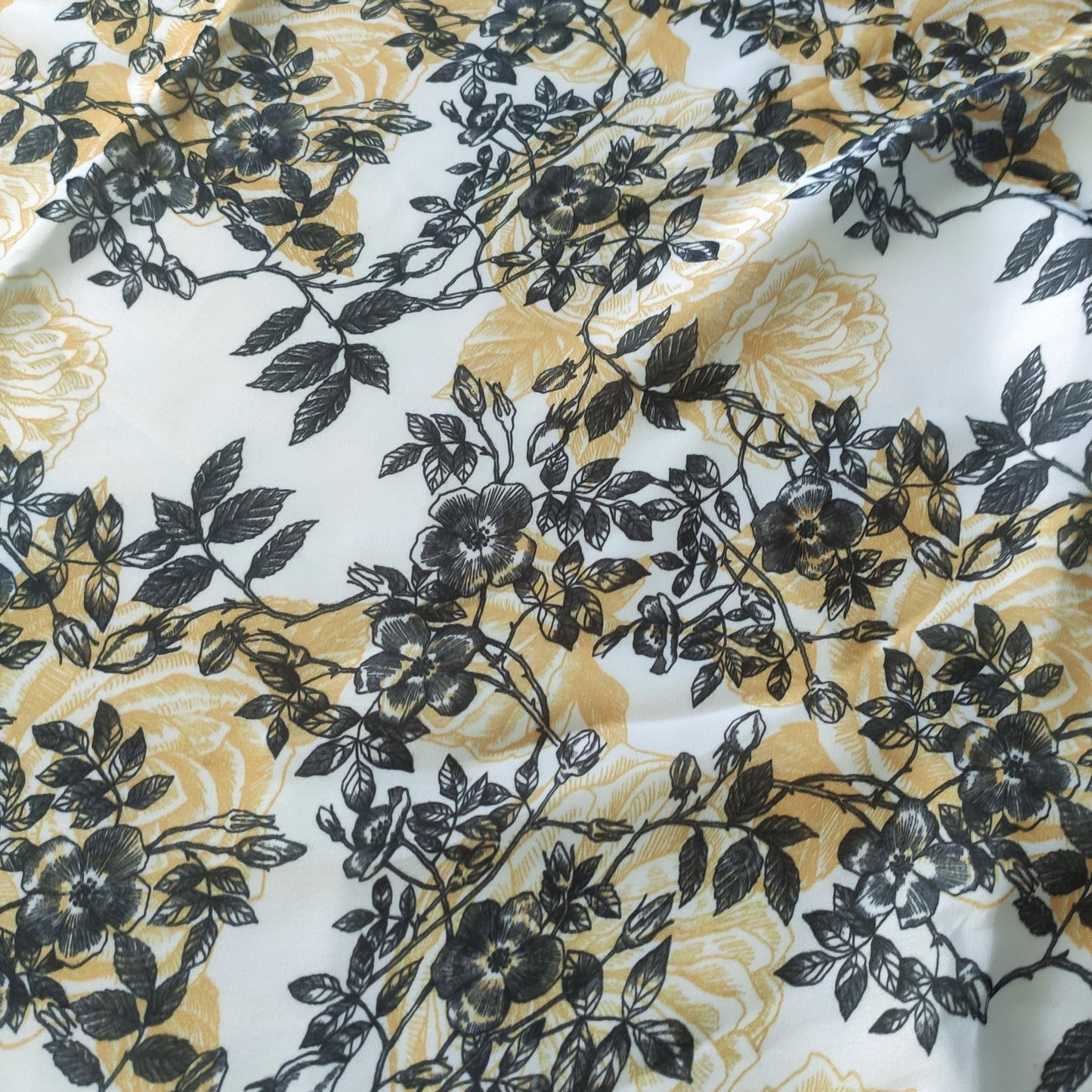 Floral Printed Satin Georgette fabric