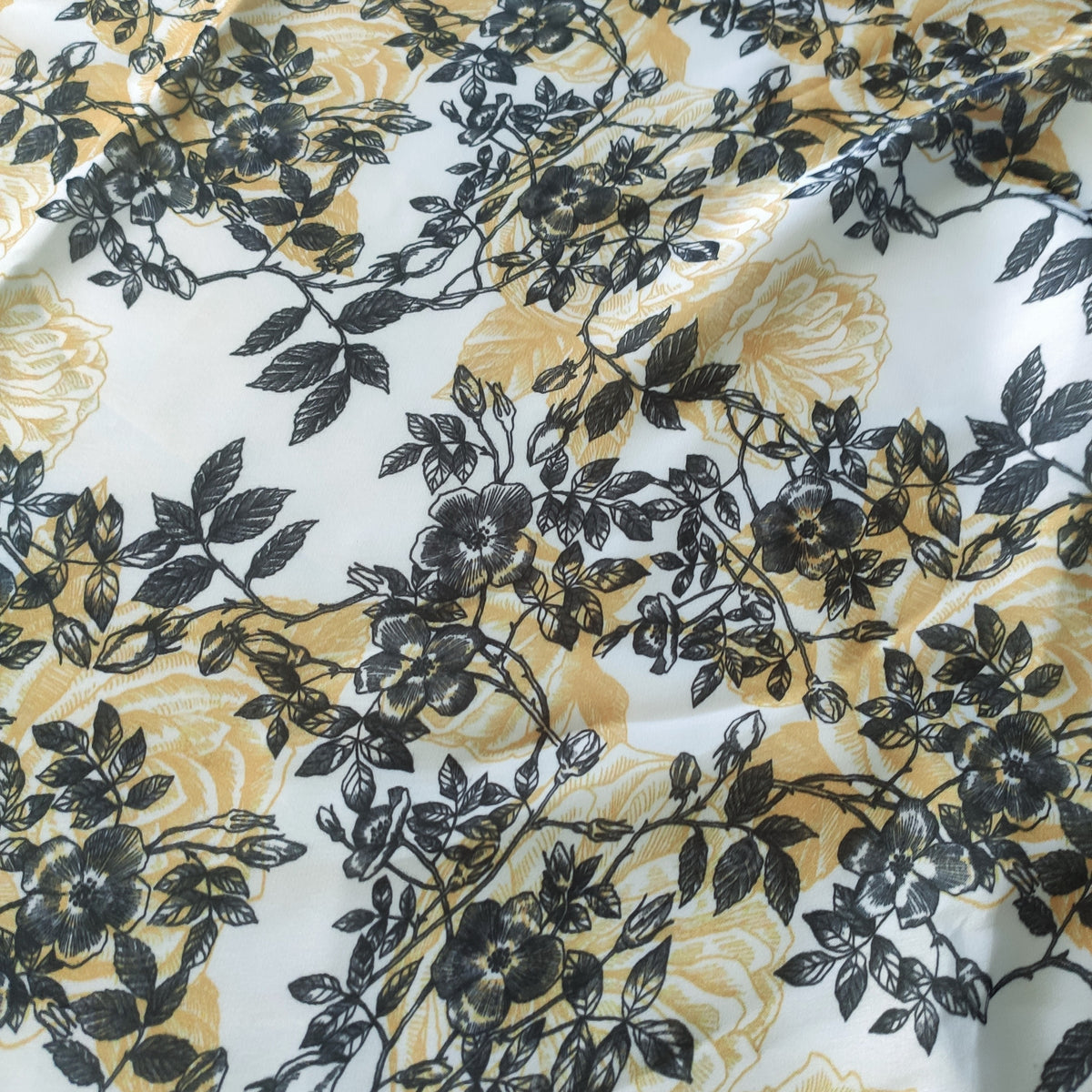 Floral Printed Satin Georgette fabric