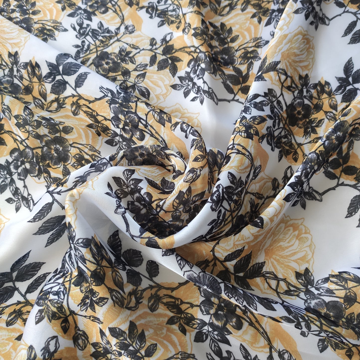 Floral Printed Satin Georgette fabric