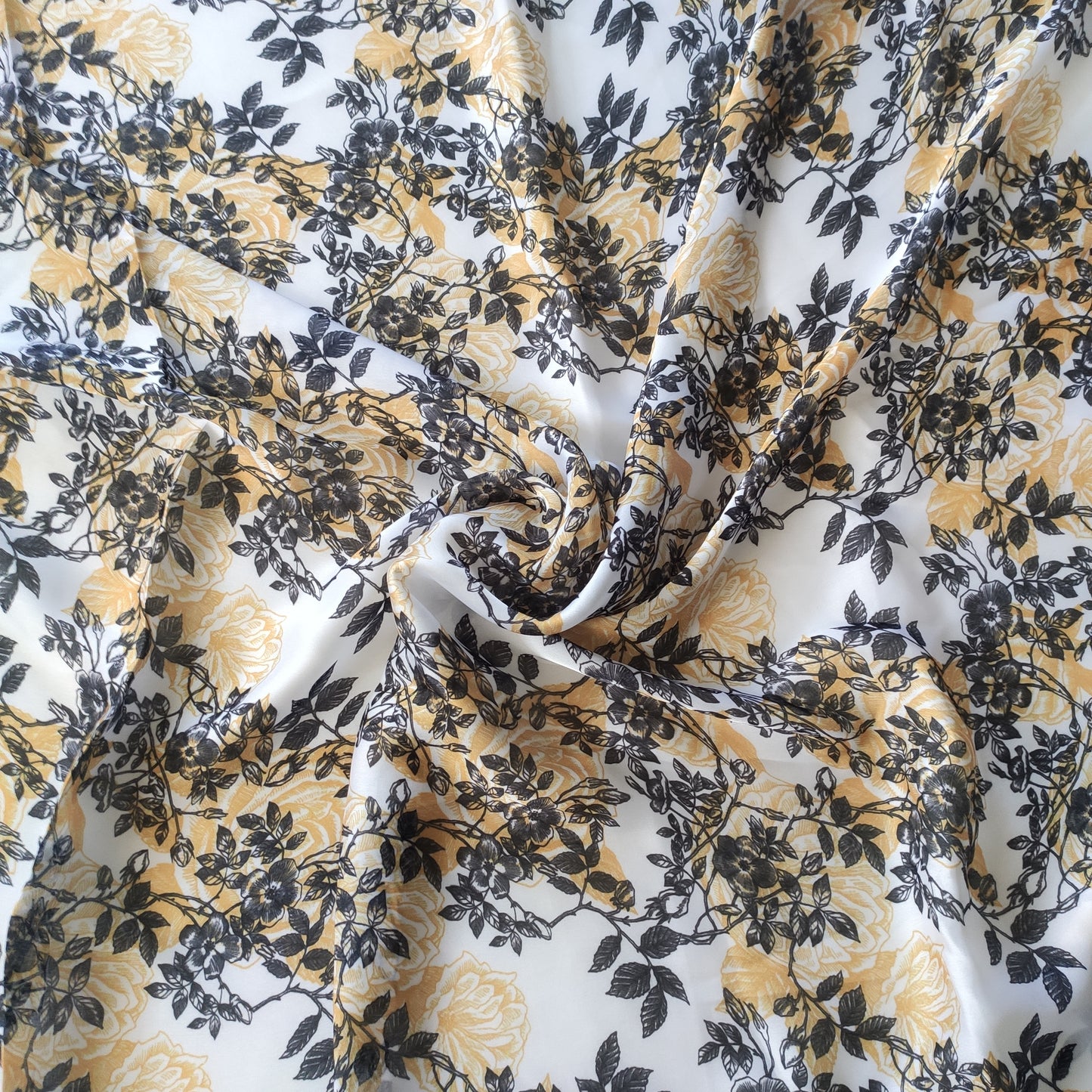 Floral Printed Satin Georgette fabric
