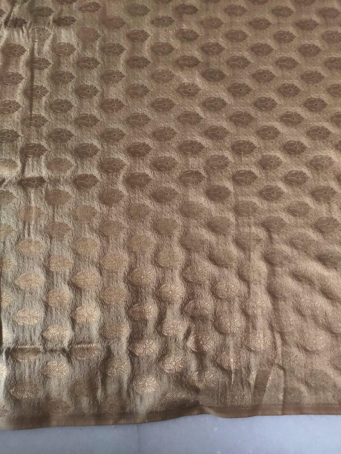 Golden Banarasi Brocade fabric