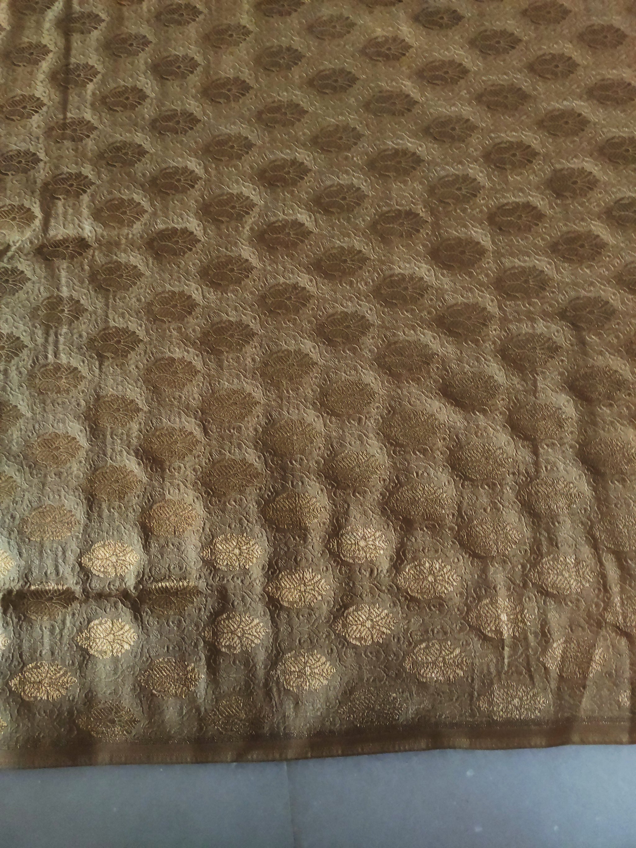 Golden Banarasi Brocade fabric