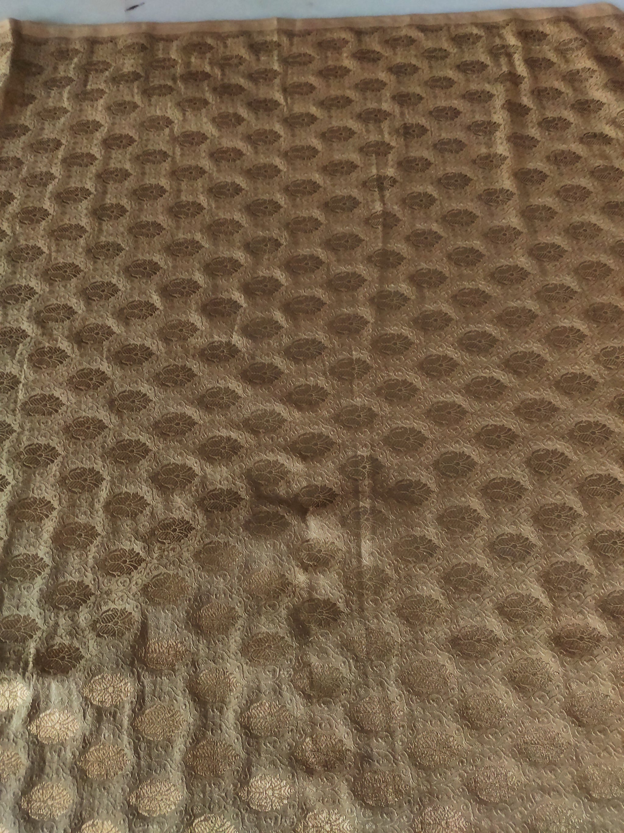 Golden Banarasi Brocade fabric