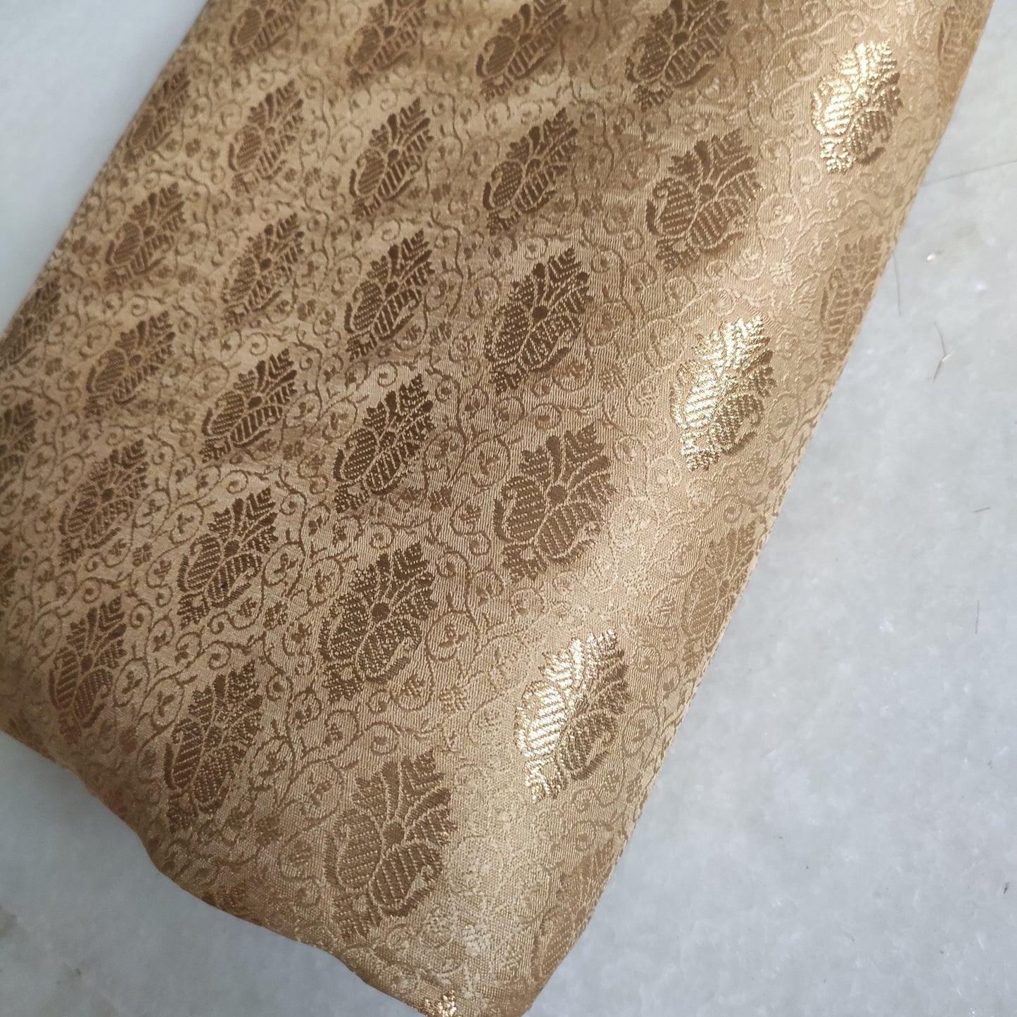 Golden Banarasi Brocade fabric