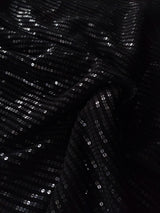 Black Transparent Sequin embroidered fabric