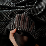 Black Transparent Sequin embroidered fabric
