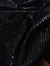 Black Transparent Sequin embroidered fabric