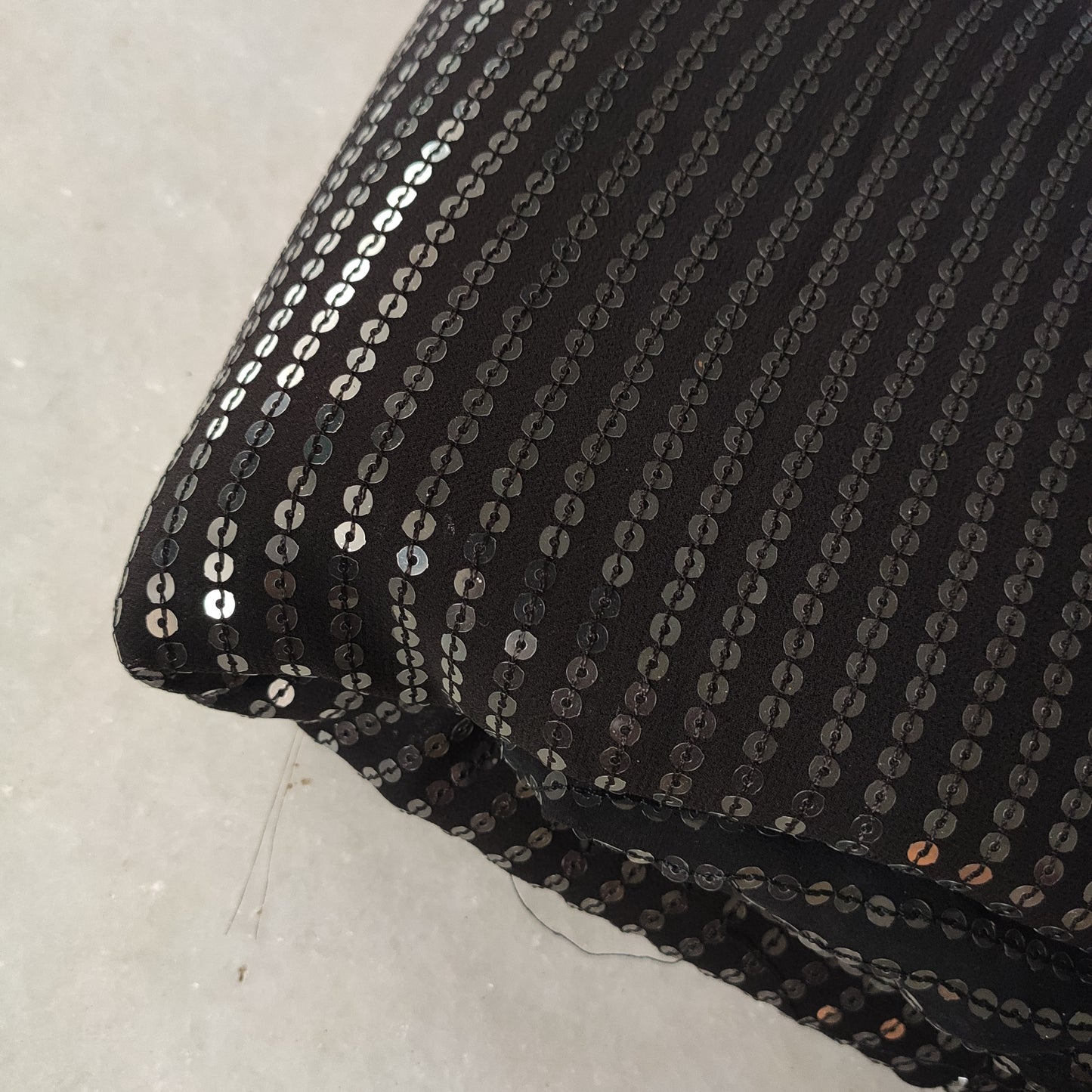 Black Transparent Sequin embroidered fabric