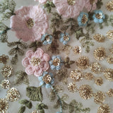 Floral Sequin blouse net fabric