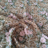 Floral Sequin blouse net fabric