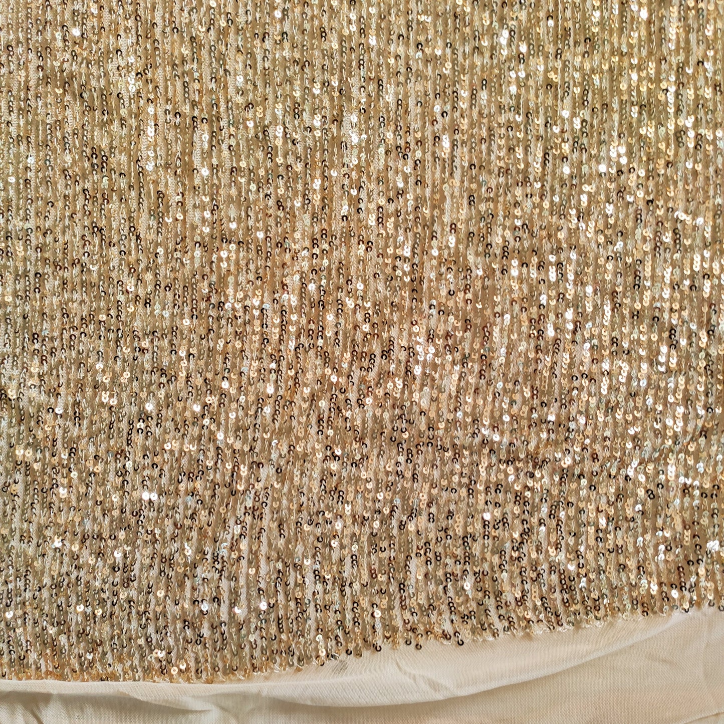 Golden Sequin embroidered on Imported Lycra net