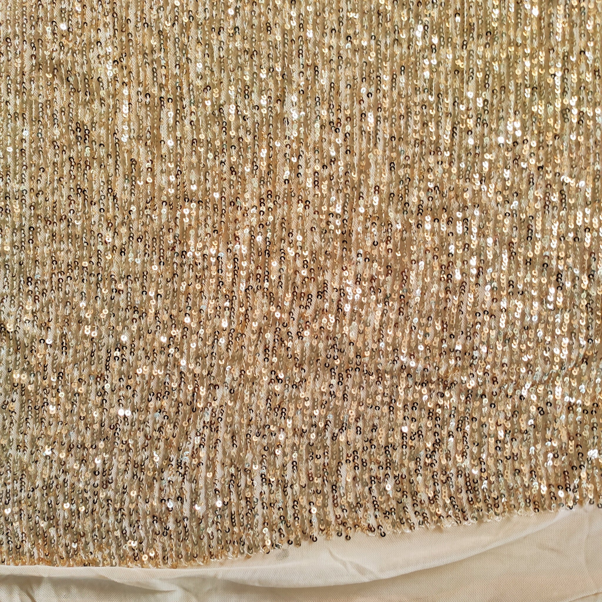 Golden Sequin embroidered on Imported Lycra net