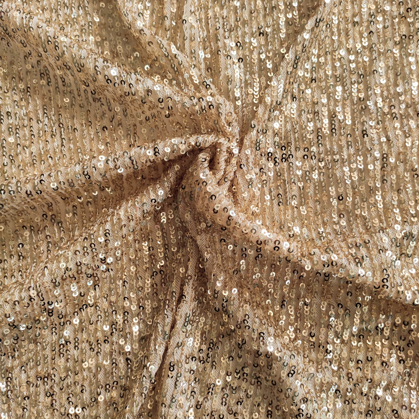 Golden Sequin embroidered on Imported Lycra net