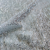 Silver white Sequin embroidered on Imported Lycra net