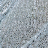 Silver white Sequin embroidered on Imported Lycra net