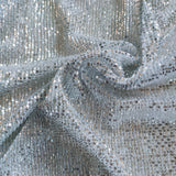 Silver white Sequin embroidered on Imported Lycra net