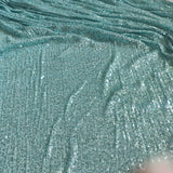 Ice blue Sequin embroidered on Imported Lycra net