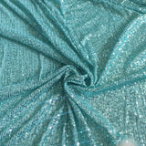 Ice blue Sequin embroidered on Imported Lycra net