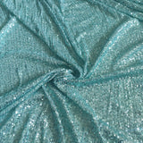 Ice blue Sequin embroidered on Imported Lycra net
