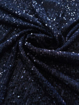 Blue Sequin embroidered on Imported Lycra net