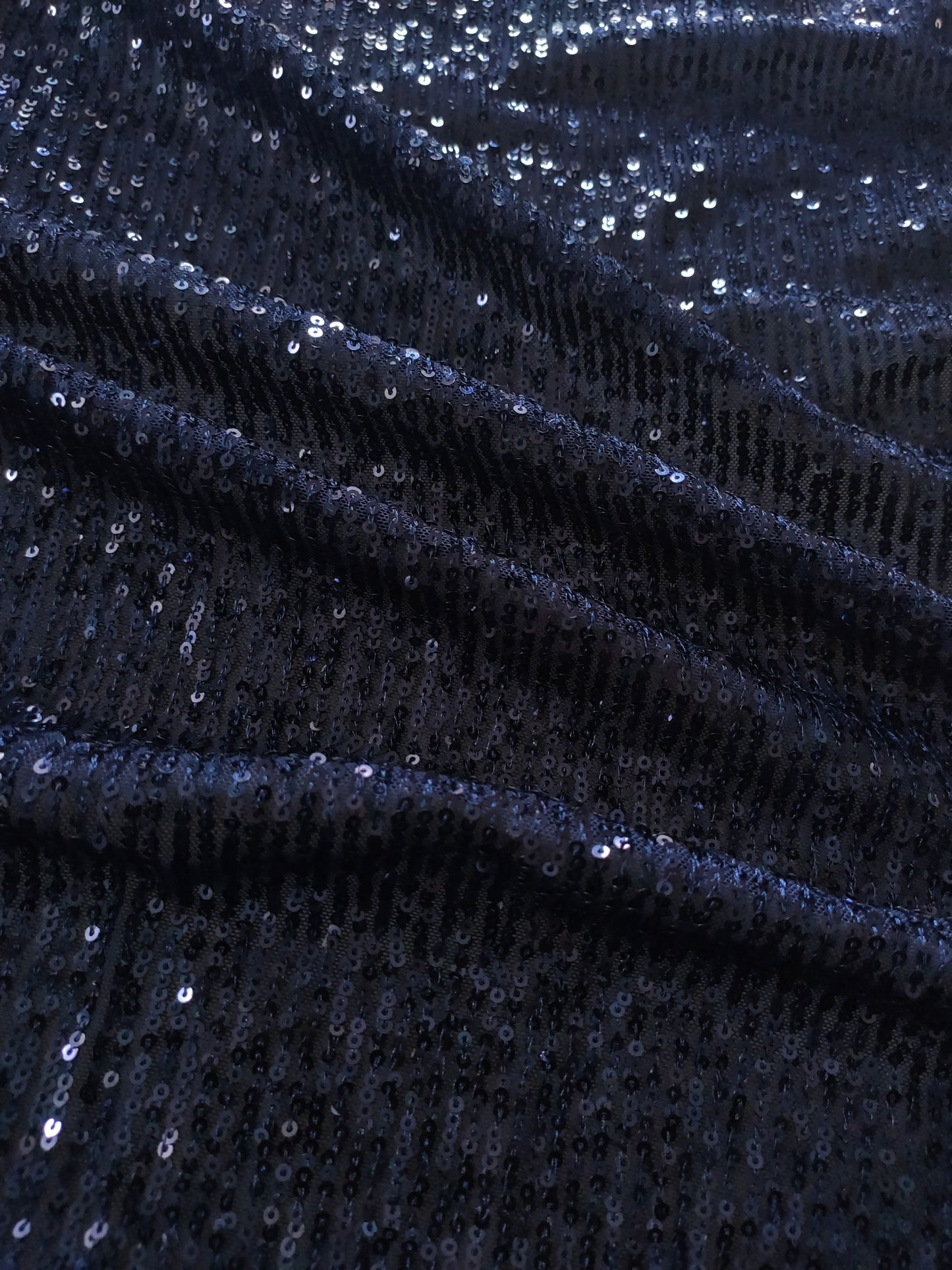 Blue Sequin embroidered on Imported Lycra net