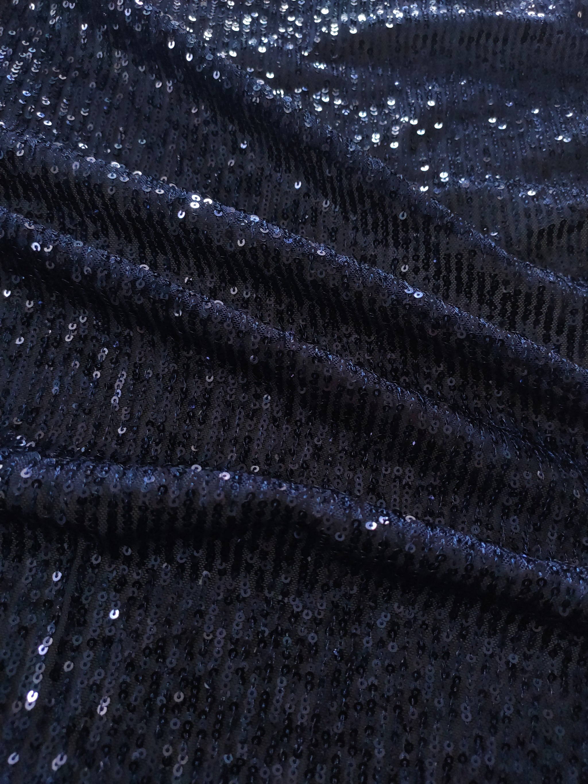Blue Sequin embroidered on Imported Lycra net