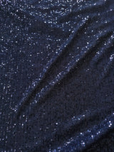 Blue Sequin embroidered on Imported Lycra net