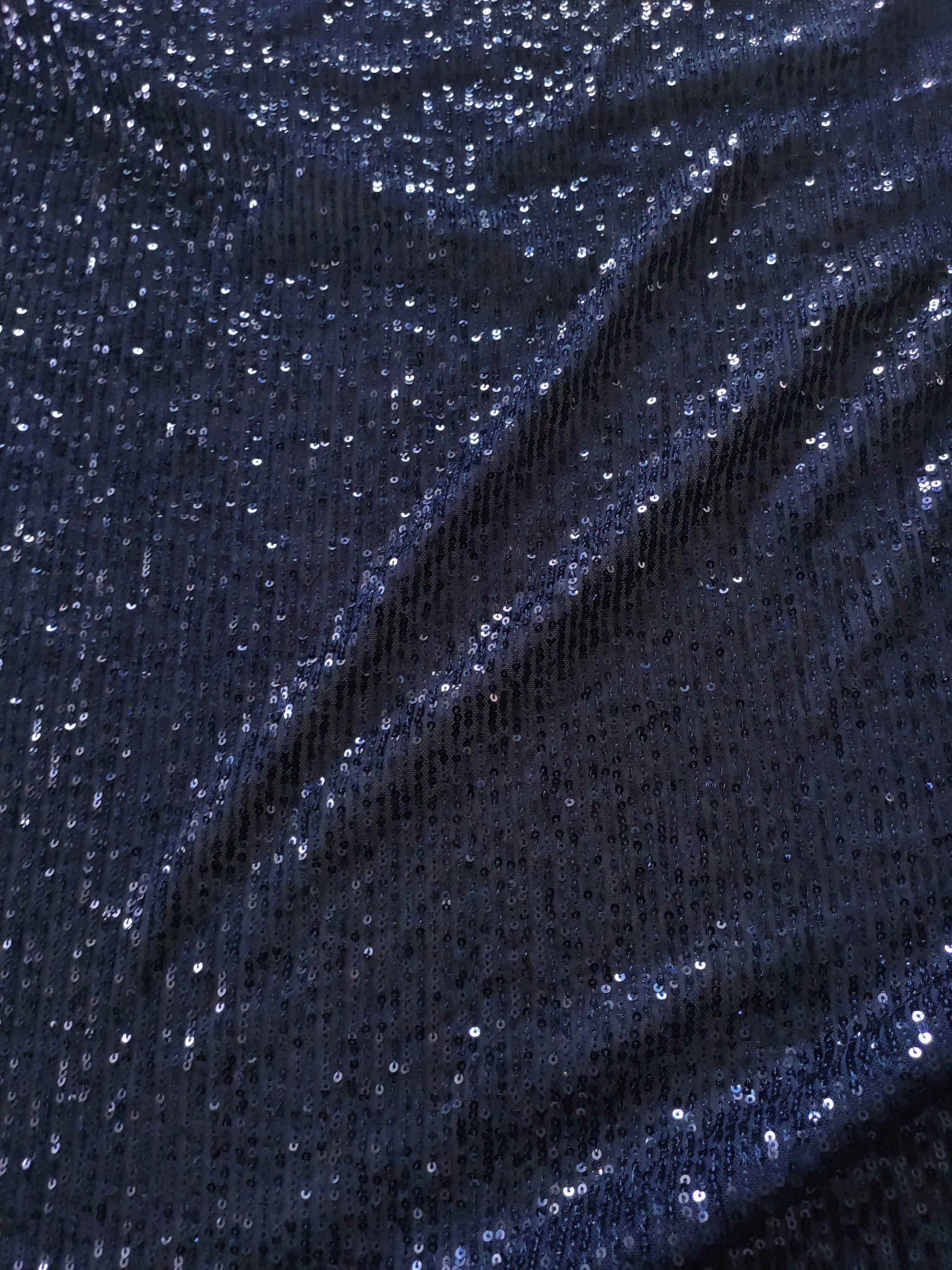 Blue Sequin embroidered on Imported Lycra net