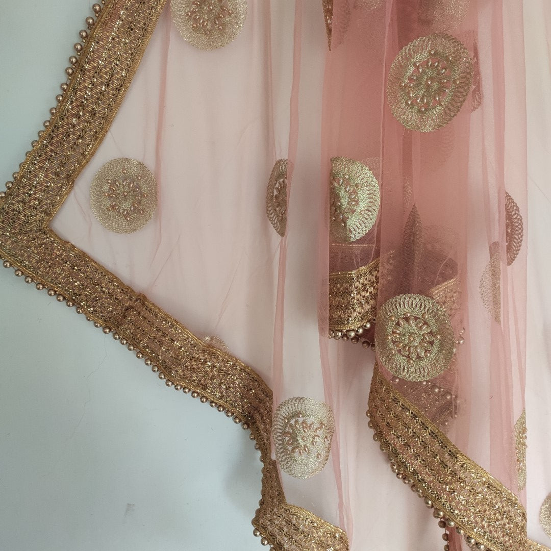 Net dupatta with beautiful beaded border
