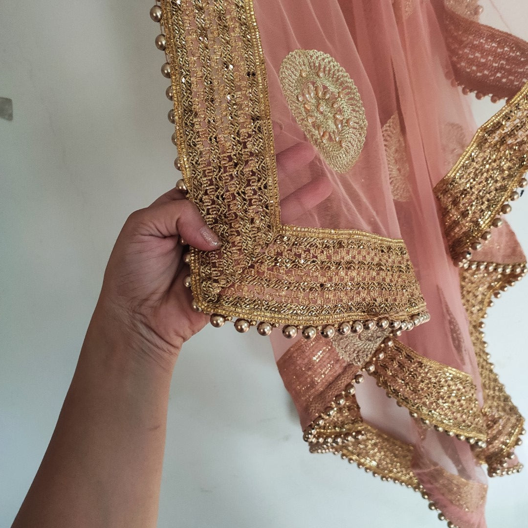 Net dupatta with beautiful beaded border