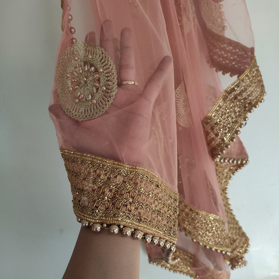 Net dupatta with beautiful beaded border