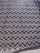 Black Sequin blouse net fabric