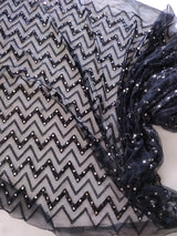 Black Sequin blouse net fabric