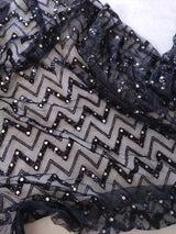 Black Sequin blouse net fabric