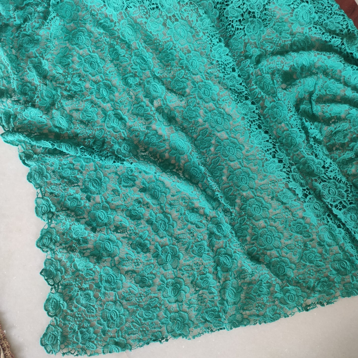 Green Lace net fabric