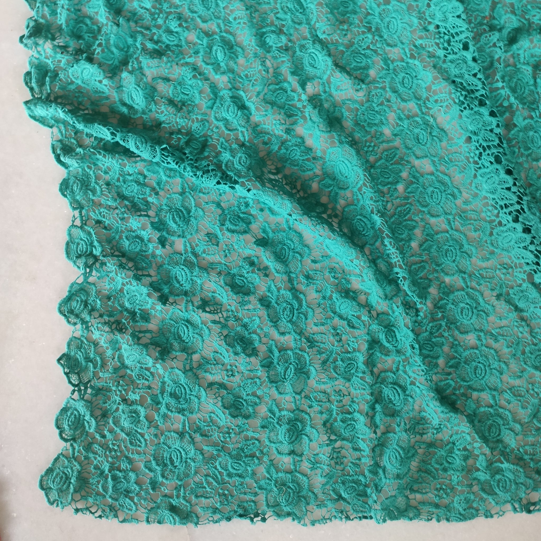 Green Lace net fabric