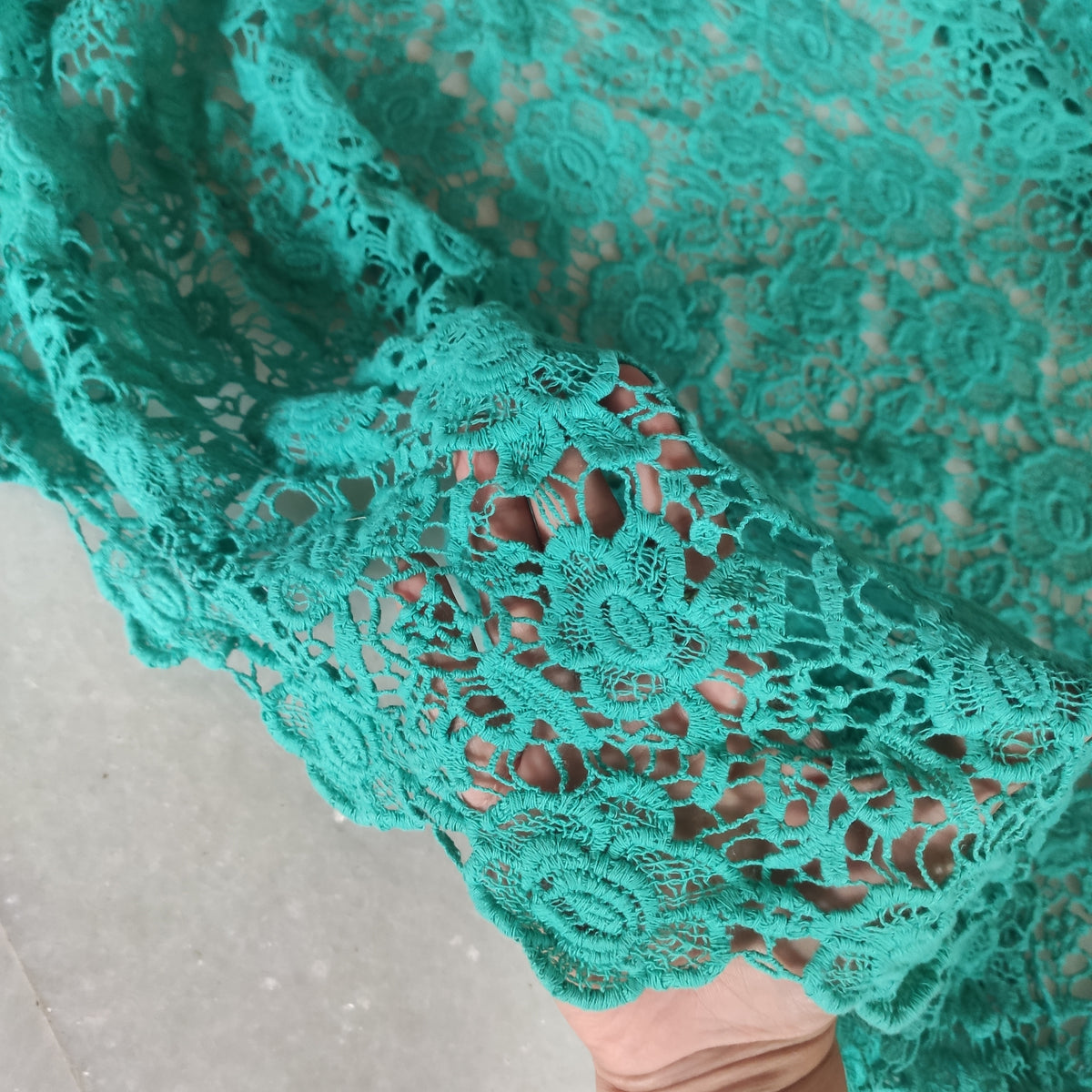 Green Lace net fabric