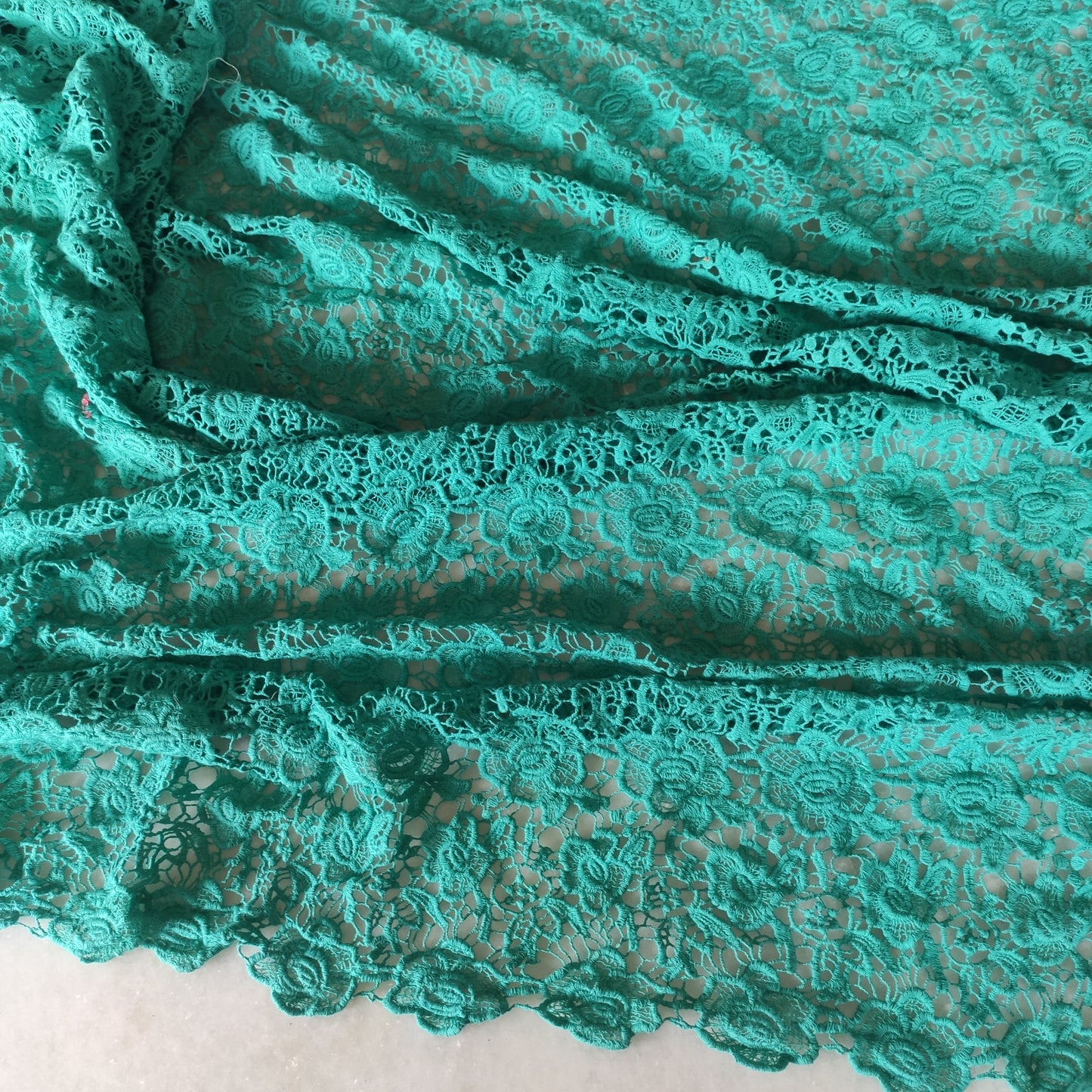 Green Lace net fabric