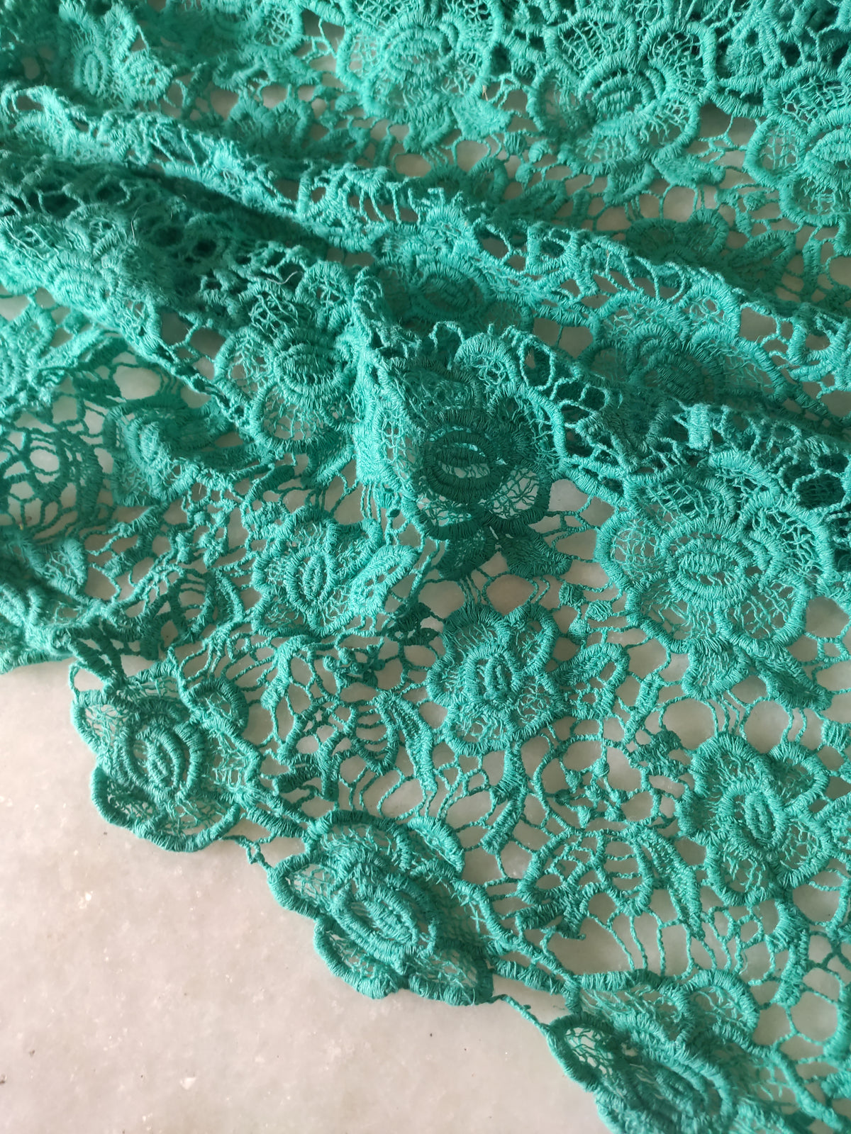Green Lace net fabric
