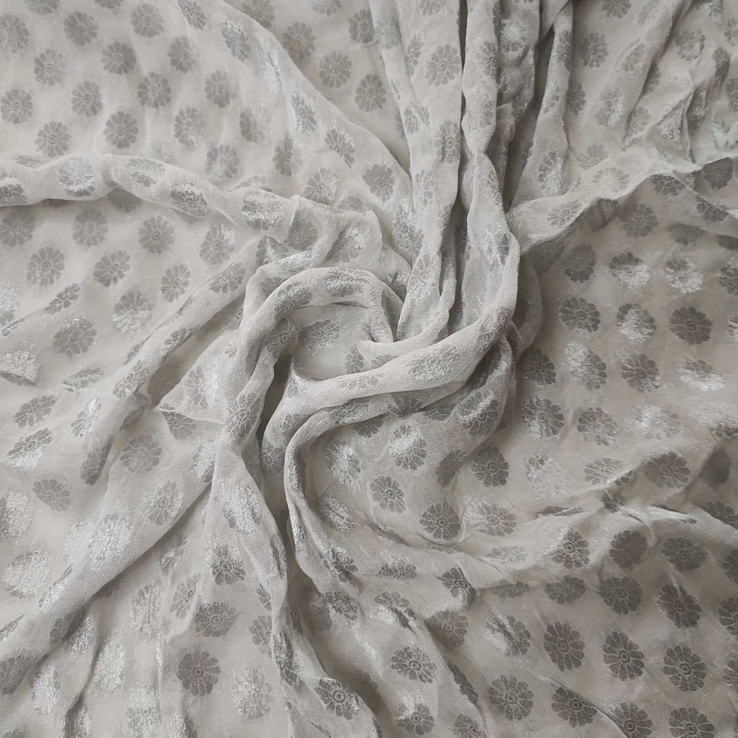 Silver Dyeable Georgette Banarasi Booti