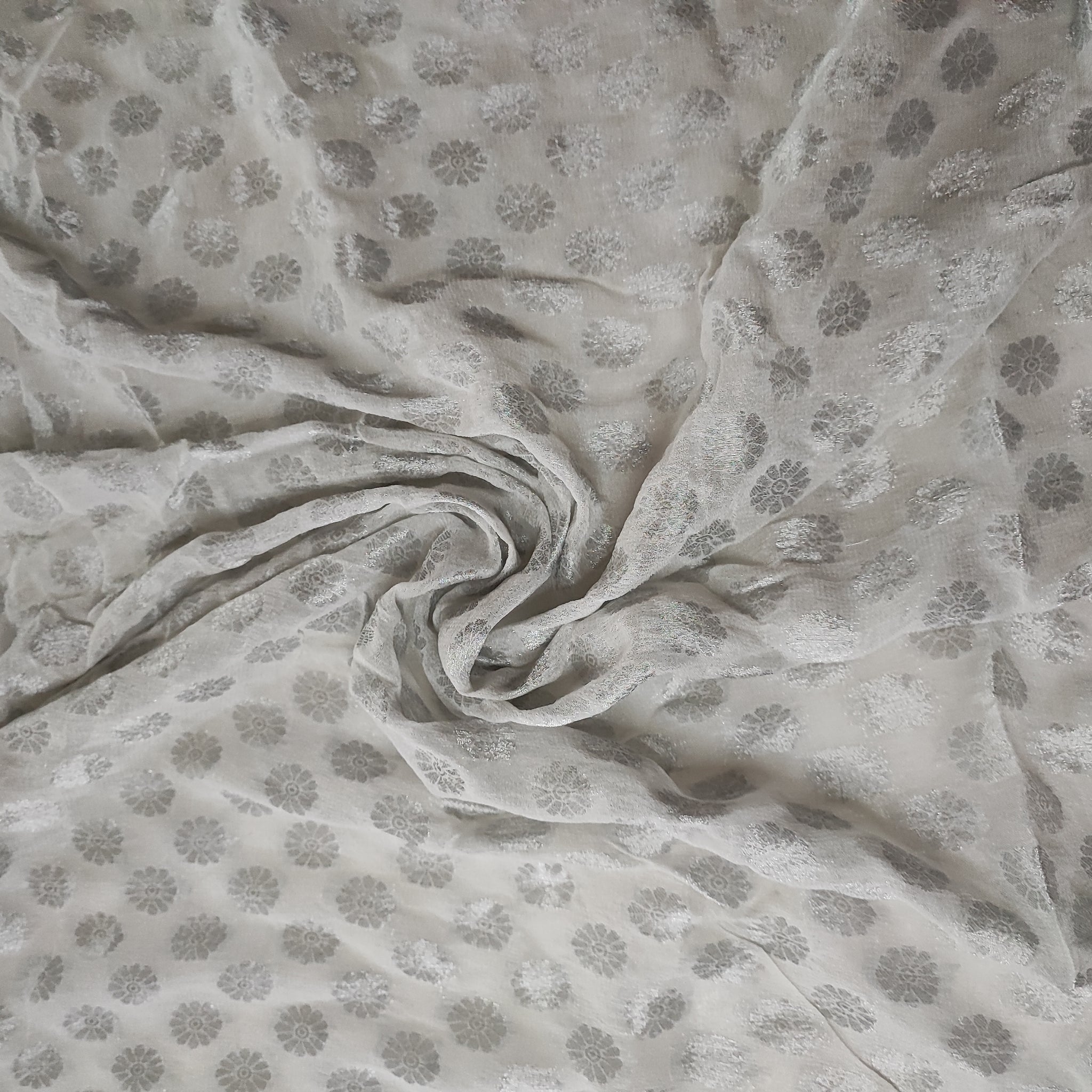 Silver Dyeable Georgette Banarasi Booti