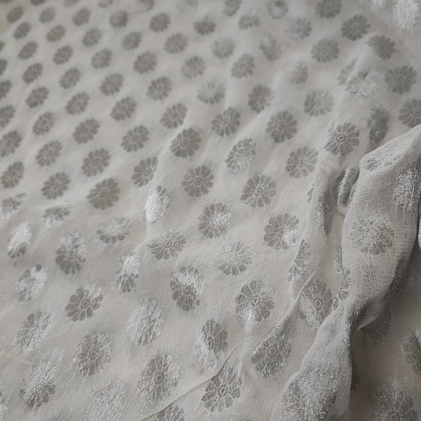 Silver Dyeable Georgette Banarasi Booti