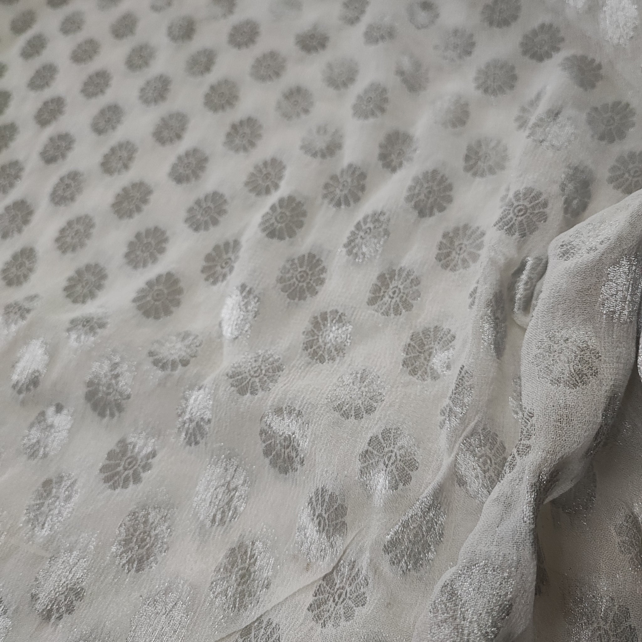 Silver Dyeable Georgette Banarasi Booti