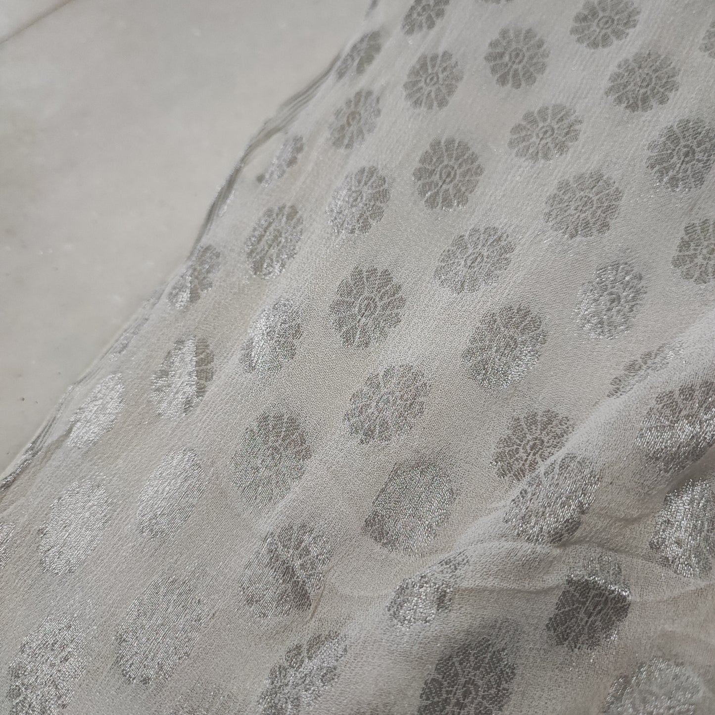 Silver Dyeable Georgette Banarasi Booti